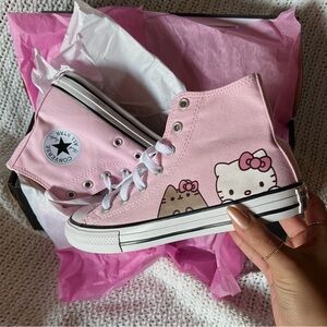 Baby pink hello kitty little kids converse